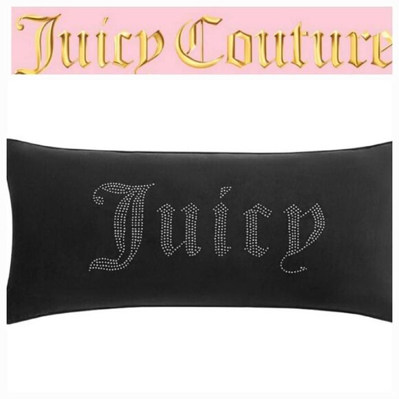 Juicy Couture Home Big Bling Pillow- Black - Picture 1 of 9